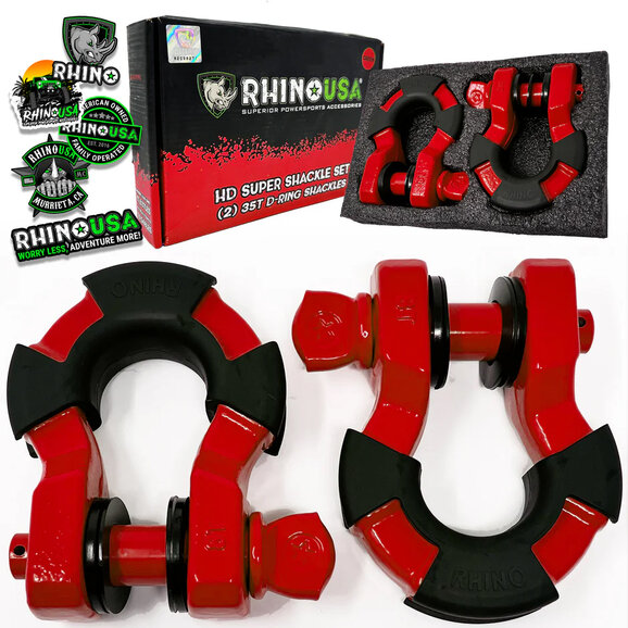 Rhino USA  8 Ton Super Shackles with Isolators 