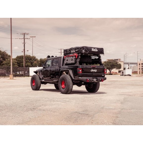 Road Armor 520BRS52B Treck Adjustable Bed Rack System with Bracket Kit for 20 22 Jeep Gladiator JT Quadratec