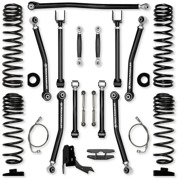 Rock Krawler 4.5" Adventure X COILOVER "No Limits" Mid-Arm Suspension System Rock Krawler 4.5" Adventure X COILOVER "No Limits" Mid-Arm Suspension System for 20-26 Jeep Gladiator JT Rubicon