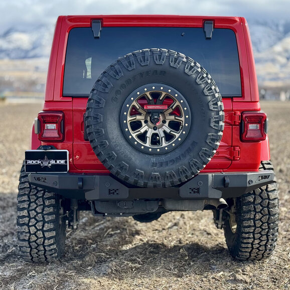Rock Slide Engineering Aluminum Full Rear Bumper Rock Slide Engineering RB-F-300-JL Aluminum Full Rear Bumper for 18-25 Jeep Wrangler JL