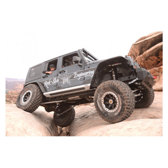 Rock Slide Engineering Gen III Step Slider Skid Plate Rock Slide Engineering AX-SP-300-JK4 Gen III Step Slider Skid Plate for 07-18 Jeep Wrangler JK Unlimited 4-Door