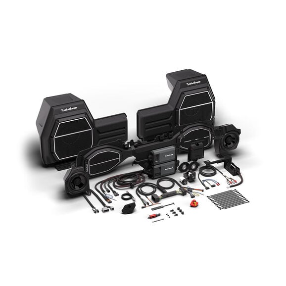 Rockford Fosgate 1,800 Watt All-In-One Audio Kit Rockford Fosgate 1,800 Watt All-In-One Audio Kit for 18-25 Jeep Wrangler JL Unlimited 4-Door