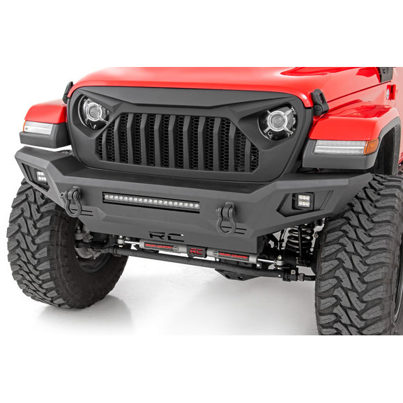 Rough Country Front Full Width Non-Winch Bumper Rough Country 10635 Front Full Width Non-Winch Bumper for 07-22 Jeep Wrangler JL, JK & Gladiator JT