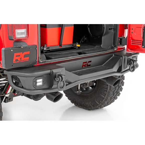 Rough Country Tubular Rear Bumper Rough Country 10649 Tubular Rear Bumper for 07-18 Jeep Wrangler JK