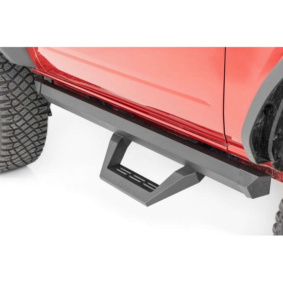 Rough Country SRX2 Adjustable Aluminum Side Step Bars Rough Country 51081 SRX2 Adjustable Aluminum Side Step Bars for 21-25 Ford Bronco 2-Door