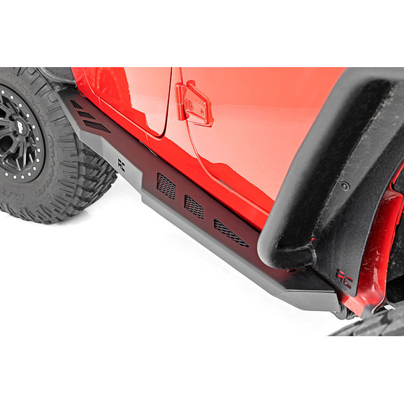 Rough Country Heavy Duty Rock Sliders Rough Country 90800 Heavy Duty Rock Sliders for 07-18 Jeep Wrangler JK Unlimited 4-Door