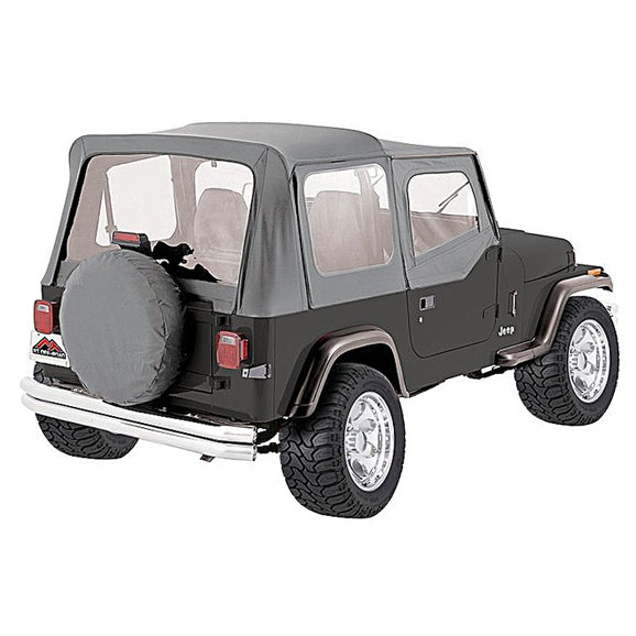 Crown Automotive Replacement Soft Top with Clear Windows for 88-95 Jeep  Wrangler YJ with Half Steel Doors | Quadratec