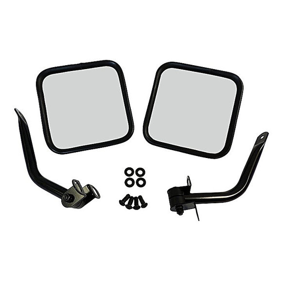 Crown Automotive Black Mirror Kit Crown Automotive RT30002 Black Mirror Kit for 76-95 Jeep CJ and Wrangler YJ