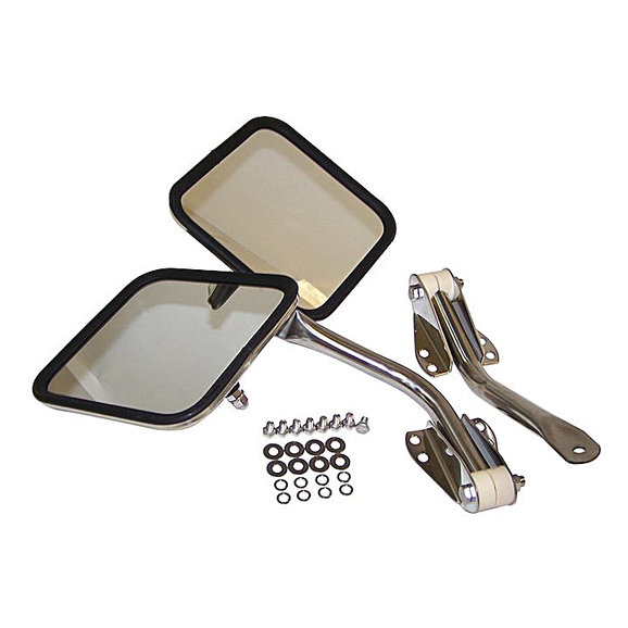 Crown Automotive Stainless Steel Mirror Kit Crown Automotive RT30003 Stainless Steel Mirror Kit for 55-95 Jeep CJ & Wrangler YJ
