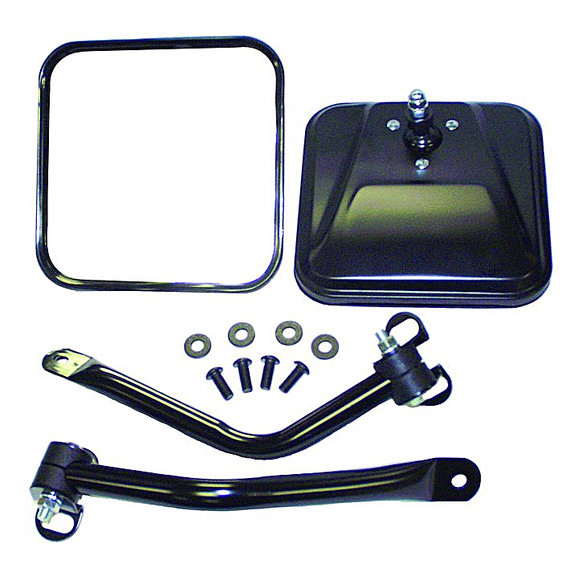 Crown Automotive Windshield Mount Mirror Kit in Black Crown Automotive RT30012 Windshield Mount Mirror Kit in Black for 97-06 Jeep Wrangler TJ and Unlimited
