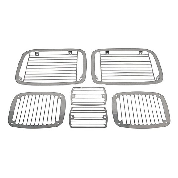 Crown Automotive Billet Light Guard Set Crown Automotive  Billet Light Guard Set for 87-95 Jeep Wrangler YJ