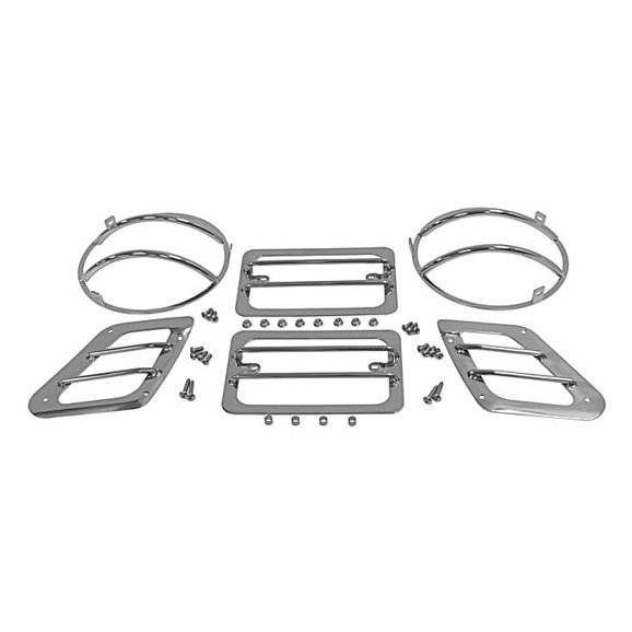 Crown Automotive Stainless Steel Front Euro Guard Set  Crown Automotive RT34054 Stainless Steel Front Euro Guard Set  for 97-06 Jeep Wrangler TJ and Unlimited