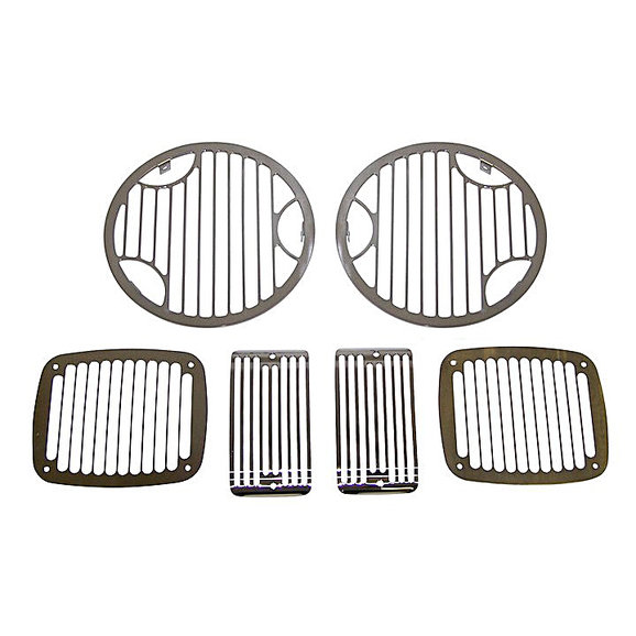 Crown Automotive Billet Light Guard Set Crown Automotive  Billet Light Guard Set for 97-06 Jeep Wrangler TJ & Unlimited