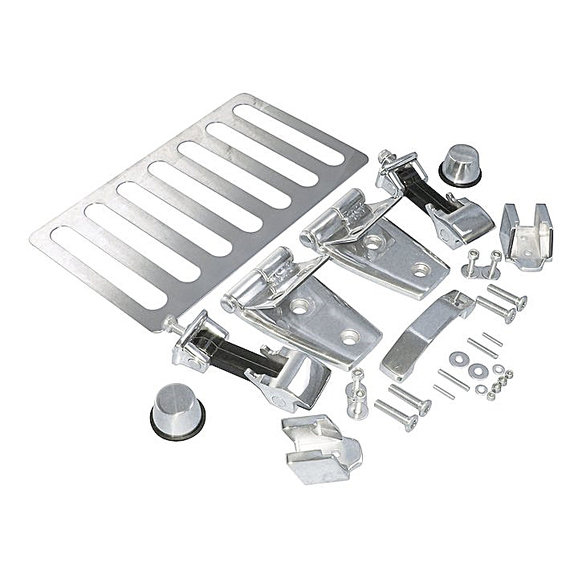 Crown Automotive Stainless Steel Hood Set Crown Automotive RT34077 Stainless Steel Hood Set for 07-18 Jeep Wrangler JK