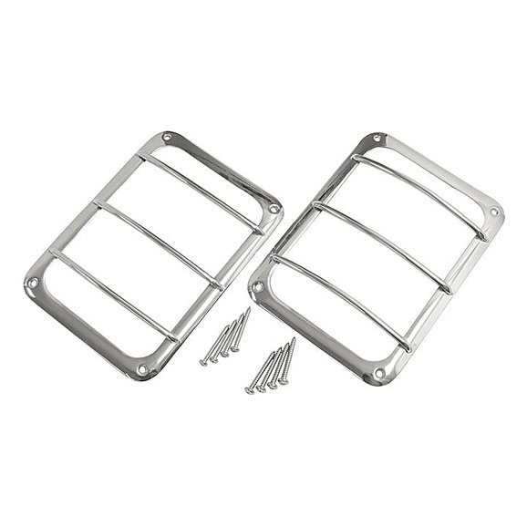 Crown Automotive Stainless Steel Tail Light Guard Set Crown Automotive RT34081 Stainless Steel Tail Light Guard Set for 07-18 Jeep Wrangler JK