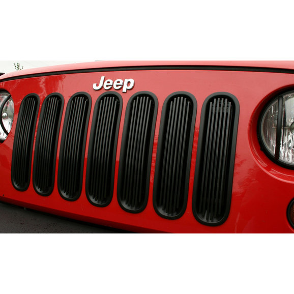 Rugged Ridge Billet Grille Inserts in Black Rugged Ridge 11401.30 Billet Grille Inserts in Black for 07-18 Jeep Wrangler JK