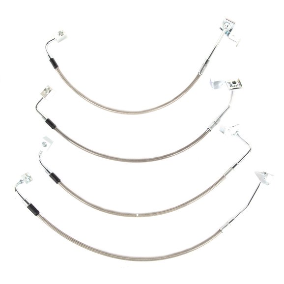 Rugged Ridge Extended Stainless Steel Brake Hose Kit Rugged Ridge 16734.10 Extended Stainless Steel Brake Hose Kit for 07-18 Jeep Wrangler JK