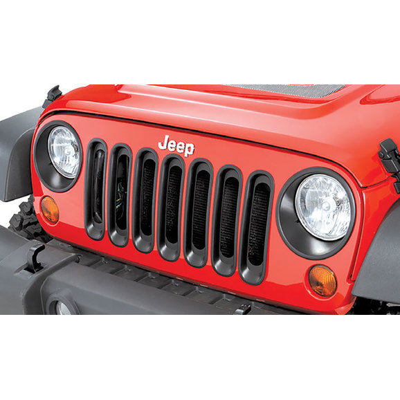 Rugged Ridge Headlight Trim in Black Rugged Ridge 12419.25 Headlight Trim in Black for 07-18 Jeep Wrangler JK
