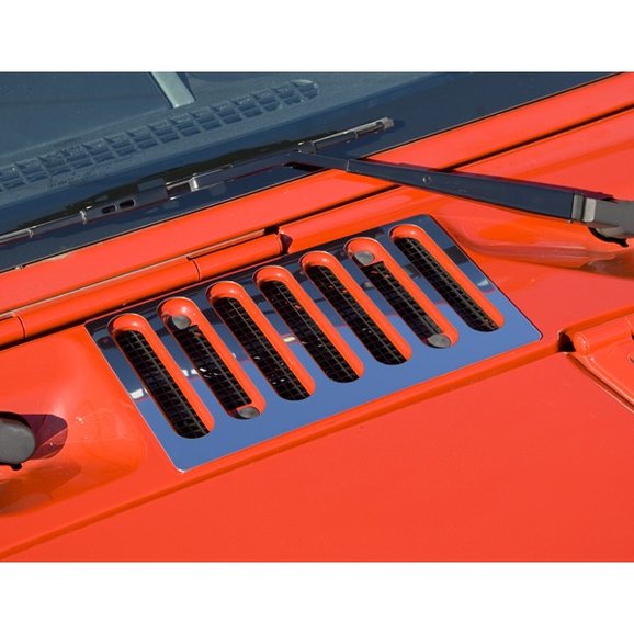 Rugged Ridge Hood Vent Cover in Stainless Steel Rugged Ridge 11117.05 Hood Vent Cover in Stainless Steel for 07-18 Jeep Wrangler JK