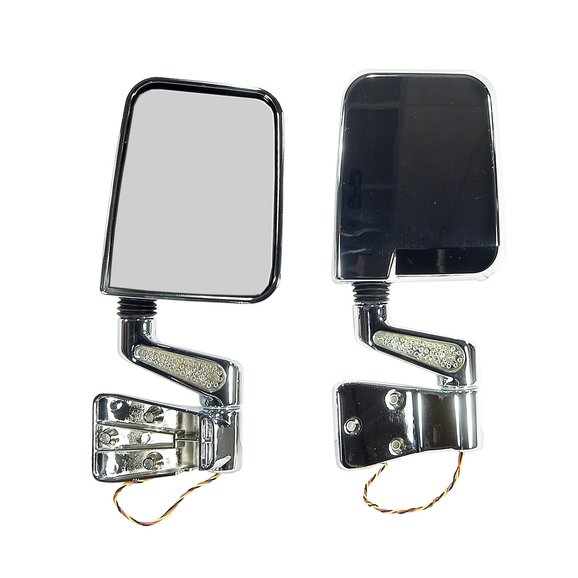 Rugged Ridge LED Mirrors in Chrome Rugged Ridge 11016.01 LED Mirrors in Chrome for 87-02 Jeep Wrangler YJ & TJ