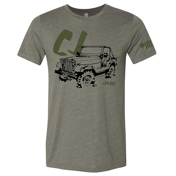 Jeep Merchandise Mens Jeep CJ LDD Series T-Shirt in Military Green  Jeep Merchandise  Mens Jeep CJ LDD Series T-Shirt in Military Green