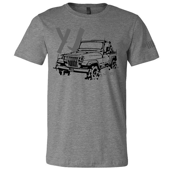 Jeep Merchandise Mens Jeep YJ LDD Series T-Shirt in Gray Jeep Merchandise Mens Jeep YJ LDD Series T-Shirt in Gray