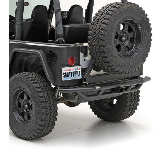 Smittybilt SRC Rear Bumper with Tire Carrier Smittybilt SB76621 SRC Rear Bumper with Tire Carrier for 87-06 Jeep Wrangler YJ & TJ