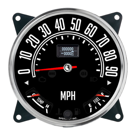 Speedhut 5-1/2" Speedometer Cluster (0-90 MPH) Speedhut R55-TG3T-CJ 5-1/2" Speedometer Cluster (0-90 MPH) for 55-86 Jeep CJ-5, CJ-6, CJ-7 & CJ8