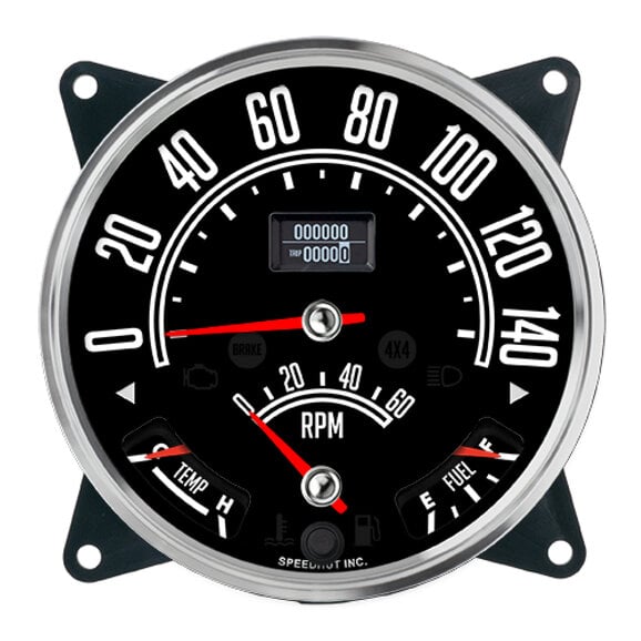 Speedhut 5-1/2" Speedometer Cluster 140 KM/H GPS + 6K RPM Tachometer Speedhut R55-QG5T-CJ 5-1/2" Speedometer Cluster 140 KM/H GPS + 6K RPM Tachometer for 55-86 Jeep CJ-5, CJ-6, CJ-7 & CJ8