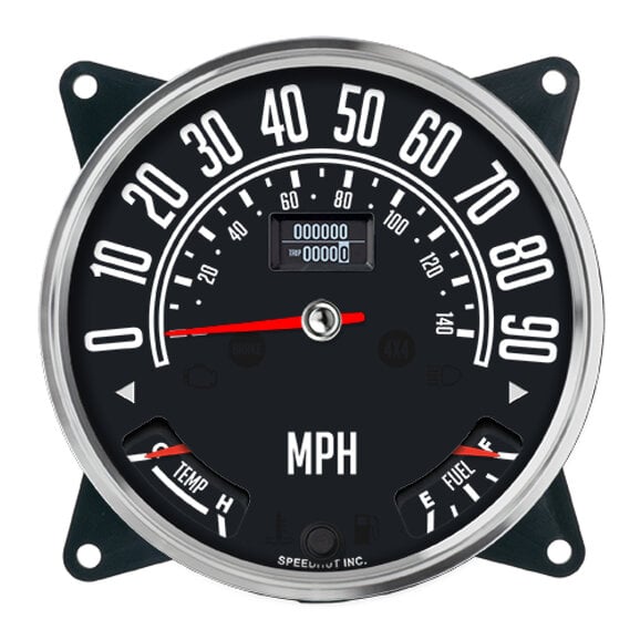 Speedhut 5-1/2" Speedometer Cluster 90 MPH + 140 KM/H GPS Speedhut R55-TG4T-CJ 5-1/2" Speedometer Cluster 90 MPH + 140 KM/H GPS for 55-86 Jeep CJ-5, CJ-6, CJ-7 & CJ8