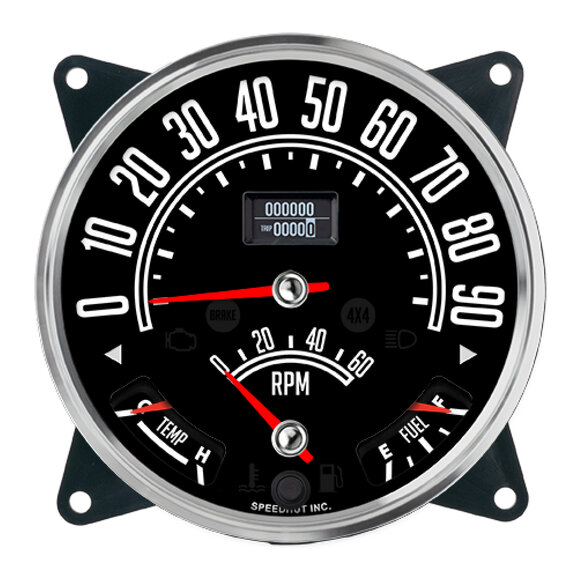 Speedhut 5-1/2" Speedometer Cluster (0-90 MPH) Speedhut R55-QG3T-CJ 5-1/2" Speedometer Cluster (0-90 MPH) for 55-86 Jeep CJ-5, CJ-6, CJ-7 & CJ8