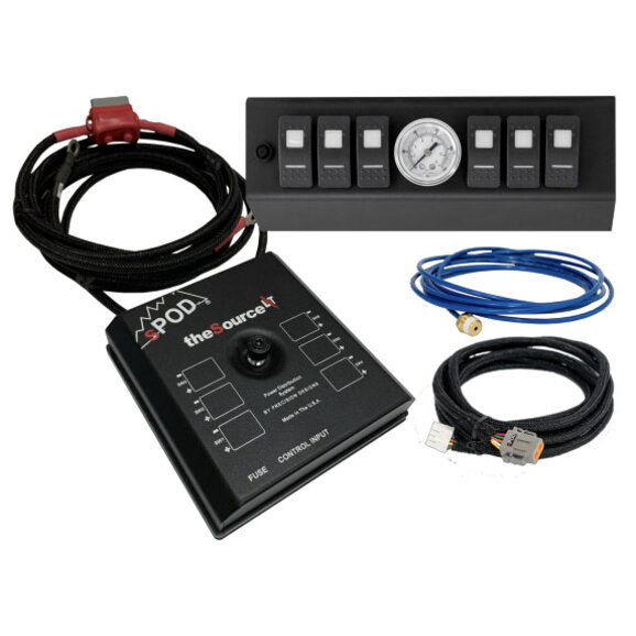 sPOD sPOD SourceLT w/ Air Gauge Switch Panel sPOD  sPOD SourceLT w/ Air Gauge Switch Panel  for 07-18 Jeep Wrangler JK
