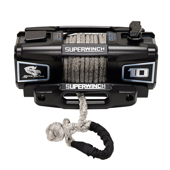 Superwinch Scorpion 10000lb 12V DC Winch with Synthetic Rope in Black Superwinch 1155401 Scorpion 10000lb 12V DC Winch with Synthetic Rope in Black