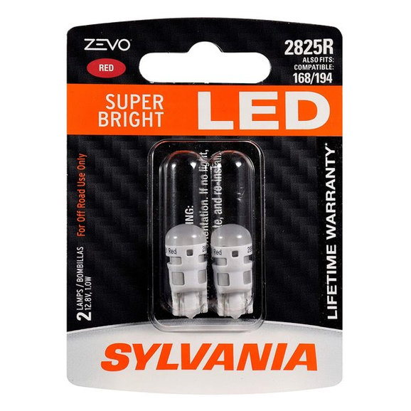 Sylvania #2825R Red Zevo LED Mini Bulb 2 Pack Sylvania 2825RLED.BP2 #2825R Red Zevo LED Mini Bulb 2 Pack