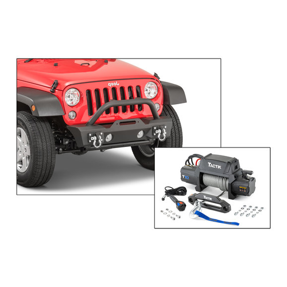 TACTIK Stubby Front Bumper and TACTIK Winch for 0718 Jeep Wrangler JK