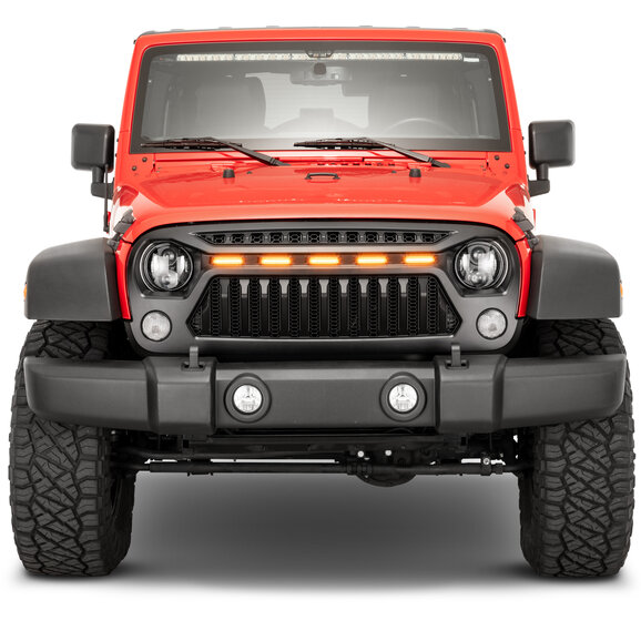TACTIK Reef Shark Grille with LED Running Lights TACTIK Reef Shark Grille with LED Running Lights for 07-18 Jeep Wrangler JK