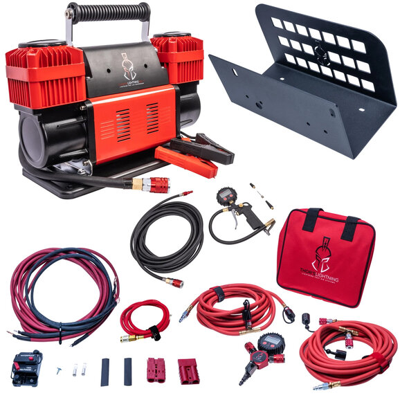 Thor's Lightning 12v True Dual Portable Air Compressor Ultimate Setup Bundle Thor's Lightning  12v True Dual Portable Air Compressor Ultimate Setup Bundle for 20-24 Jeep Gladiator JT