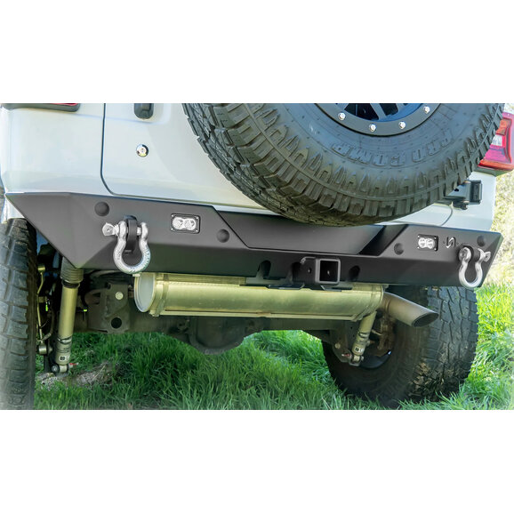 Turn Offroad Rear Bumper with LED Pod Lights & Receiver Hitch Turn Offroad JLRB-02 Rear Bumper with LED Pod Lights & Receiver Hitch for 18-26 Jeep Wrangler JL