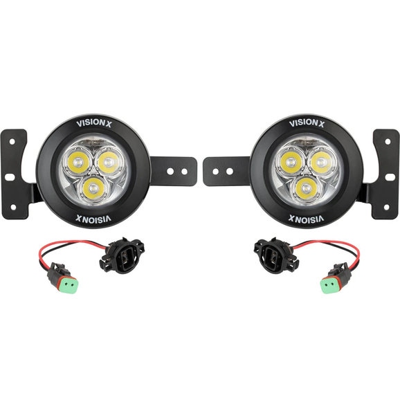 Vision X Factory Upgrade Bracket Kit (with CG2-CPM310 Fog Lights) With OE Plastic Bumper Vision X 5504184 Factory Upgrade Bracket Kit (with CG2-CPM310 Fog Lights) With OE Plastic Bumper for 18-21 Jeep Wrangler JL & Gladiator JT