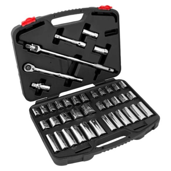 Performance Tool 40 Piece 1/2" Drive Mechanic Tool Set Performance Tool W32905 40 Piece 1/2" Drive Mechanic Tool Set