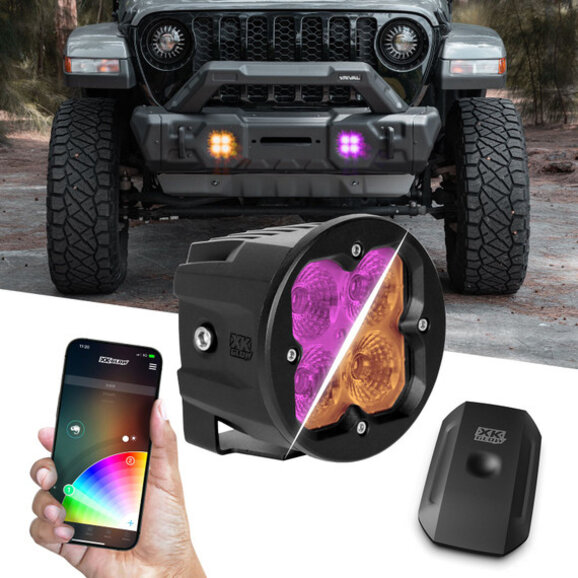 XKGLOW 2pc Fog Light C3 SAE Cube Light Kit with XKchrome Smartphone App XKGLOW 2pc Fog Light C3 SAE Cube Light Kit with XKchrome Smartphone App