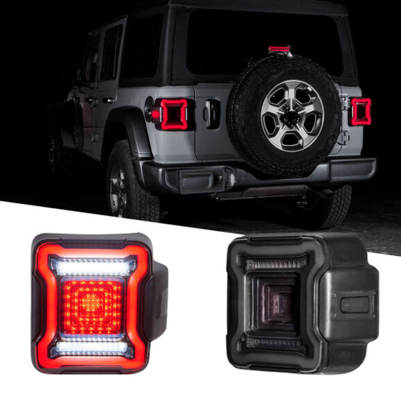 XKGLOW LED Smoked Lens Tail Light Kit XKGLOW XK041027 LED Smoked Lens Tail Light Kit for 18-25 Jeep Wrangler JL