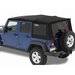 Bestop 7983717 Twill Replace-a-top Soft Top with Tinted Windows without Doors in Black for 07-09 Jeep Wrangler Unlimited JK 4 Door