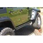 Body Armor RockCrawler Side Bars For Jeep TJ – Black Steel Side Guards With Kick-Out - View #3