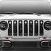 T-Rex 6314941 Torch Series Black Mesh Grille with No Studs and (7) 2" Round LED Lights for 18-20 Jeep Wrangler JL
