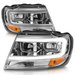 Anzo USA Crystal Plank Style Headlights  Anzo USA  Crystal Plank Style Headlights  for 99-04 Jeep Grand Cherokee WJ