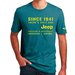 Jeep Merchandise Mens Jeep Stencil T-Shirt in Heather Deep Ocean Green Jeep Merchandise  Mens Jeep Stencil T-Shirt in Heather Deep Ocean Green