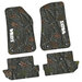 FlexTread  Tire Tread/Scorched Earth Scene Front & Rear Floor Liners with WILLYS Logo for 18-23 Jeep Wrangler JL