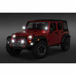 Quadratec 4" Round LED Lights with Wiring Harness & Windshield Mount
