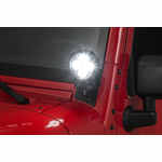Quadratec 4" Round LED Lights with Wiring Harness & Windshield Mount